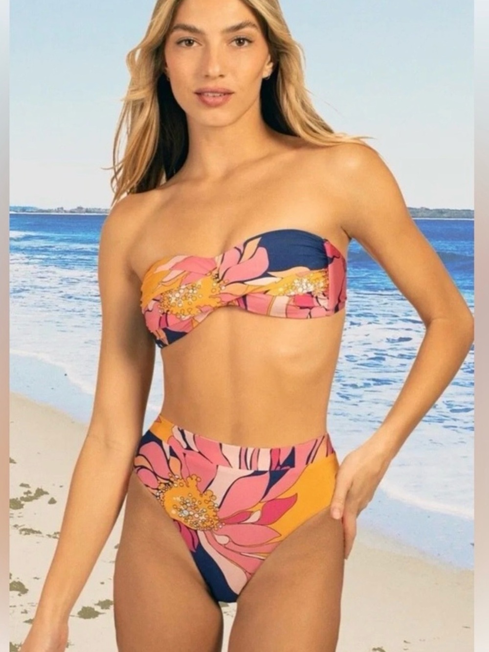 HOST PIC🌸Trina Turk Breeze High Waist Bandeau Bikini 12 or 14🌸